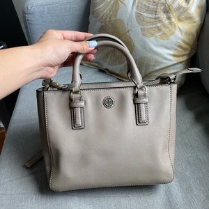 Tory Burch Robinson Gray Saffiano Leather Tote